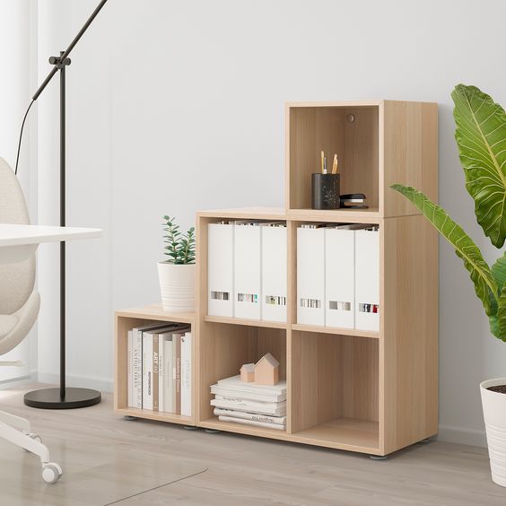 Modern Wooden Bookshelf Organizer | Home & Office Storage Cabinet