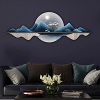 Moon Beyond the Mountains Crystal Glass Backlit LED Wall Art