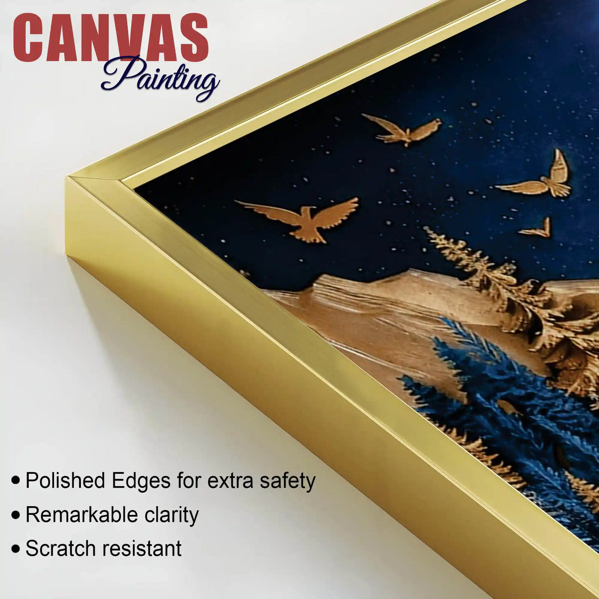 Moon & Mountain Abstract Canvas Wall Art Painting for Home