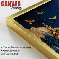Moon & Mountain Abstract Canvas Wall Art Painting for Home