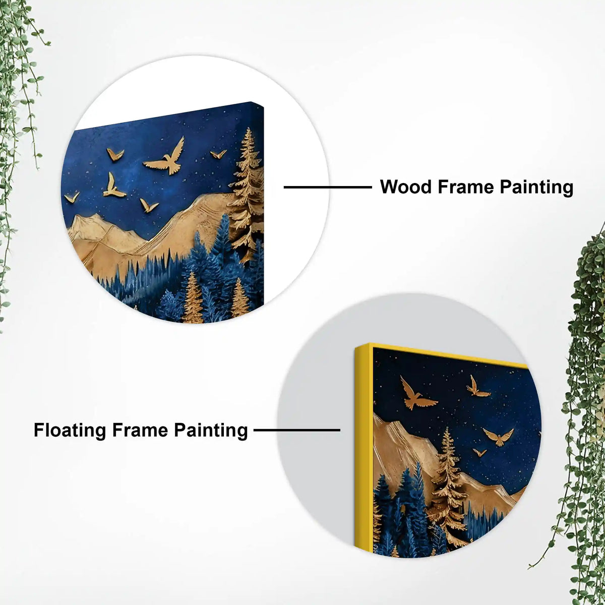 Moon & Mountain Abstract Canvas Wall Art Painting for Home