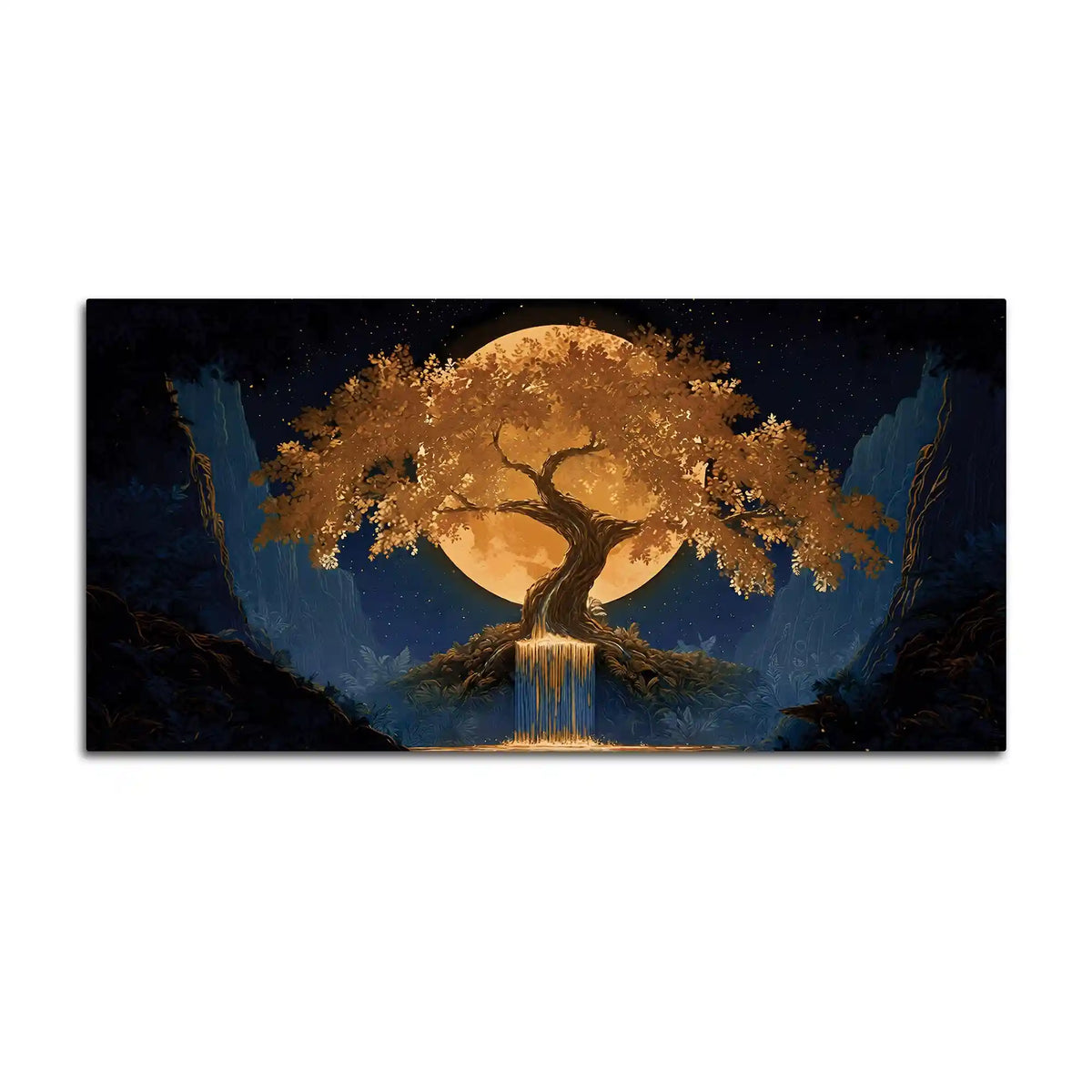 Moonlight Fantasy Abstract Canvas Painting for Home Décor