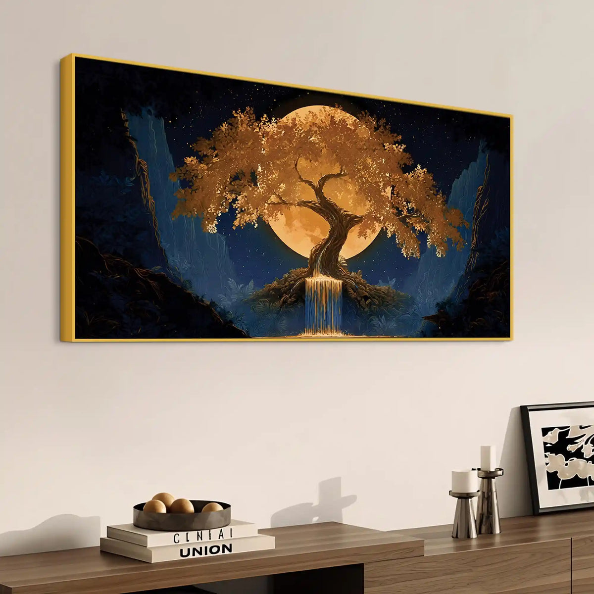 Moonlight Fantasy Abstract Canvas Painting for Home Décor