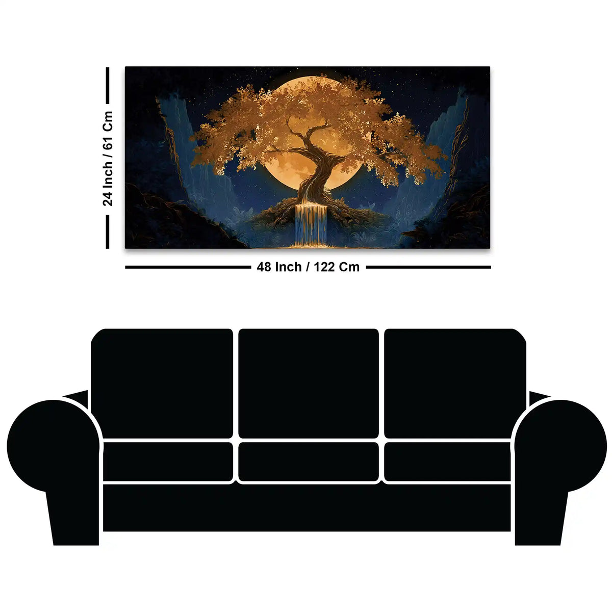 Moonlight Fantasy Abstract Canvas Painting for Home Décor