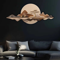 Moonlit Mountain Deer Crystal Glass Backlit LED Wall Art