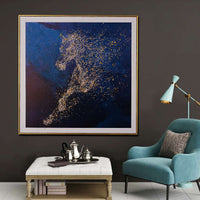 Morning Stallion Running Horse Hand Painted Wall Painting with Floating Frame