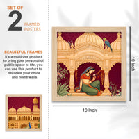 Mughal Architecture & Rajasthani Camel Wall Frame Set of Four