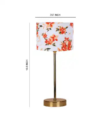 Multicolor Solid Traditional Bedside Table Lamp with Golden Finish Base