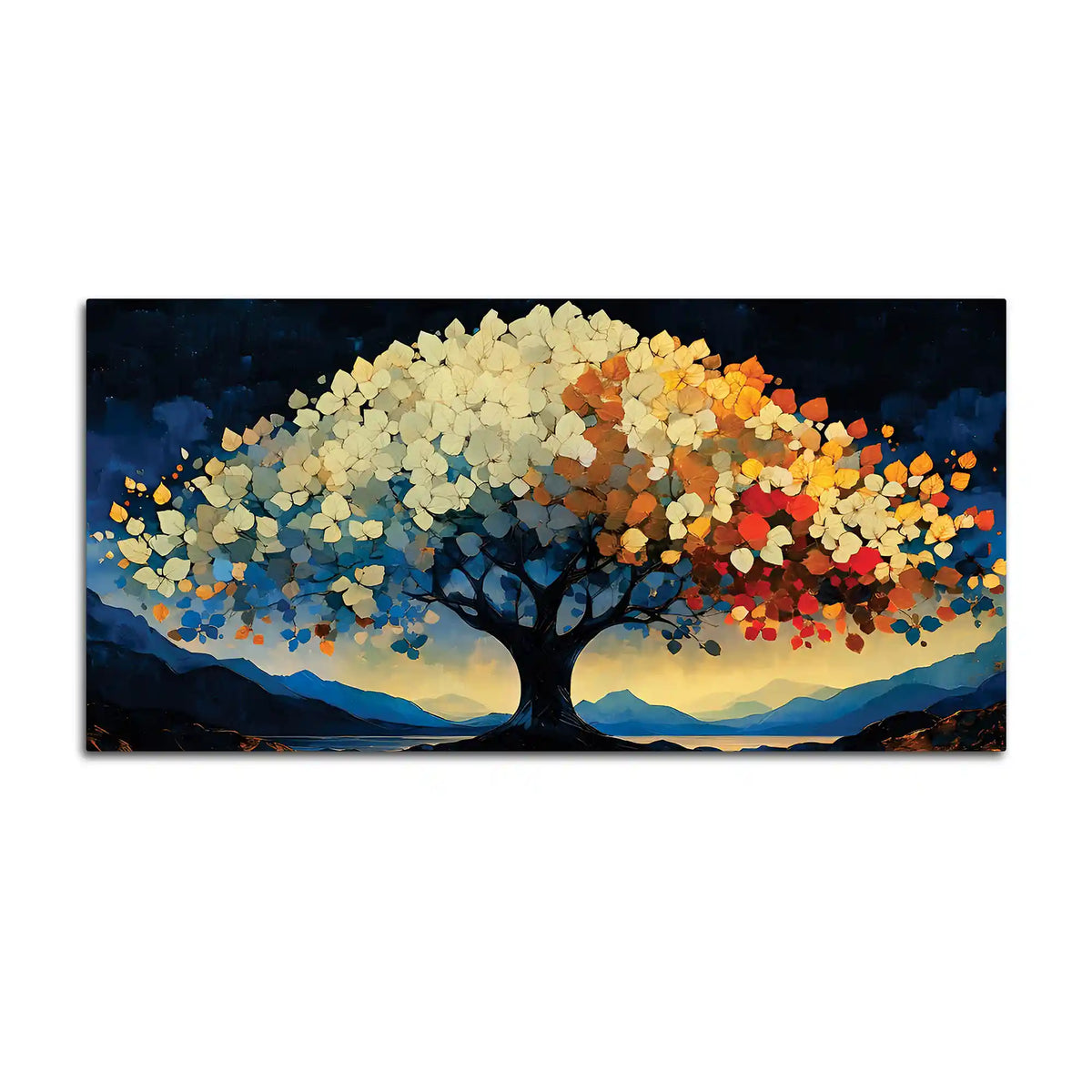 Multicolor Tree of Life Abstract Canvas Wall Painting