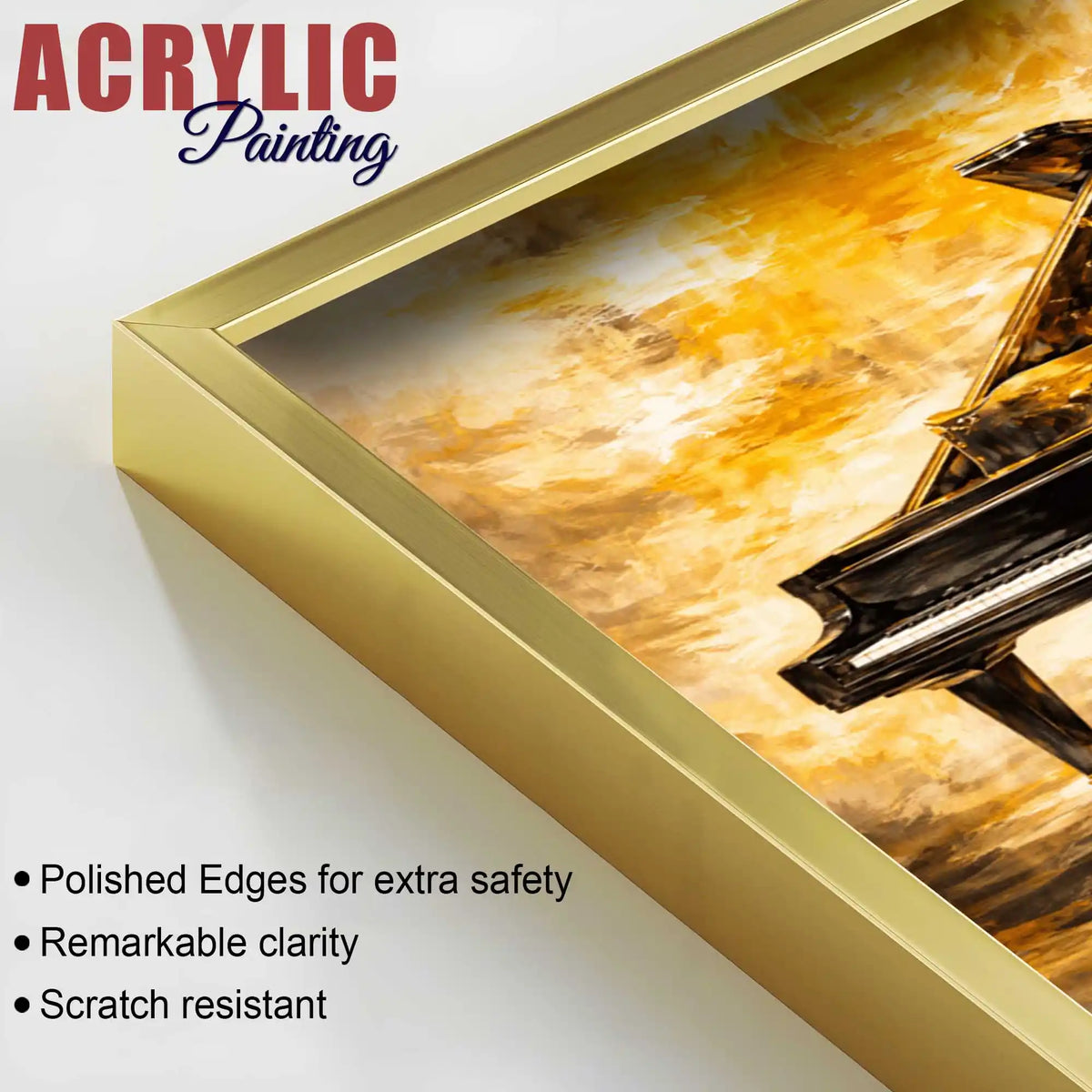 Musical Instruments Floating Acrylic Wall Painting Set of 3