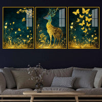 Mystic Forest Harmony Acrylic Floating Frame Wall Painting Set of 3