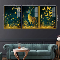 Mystic Forest Harmony Acrylic Floating Frame Wall Painting Set of 3