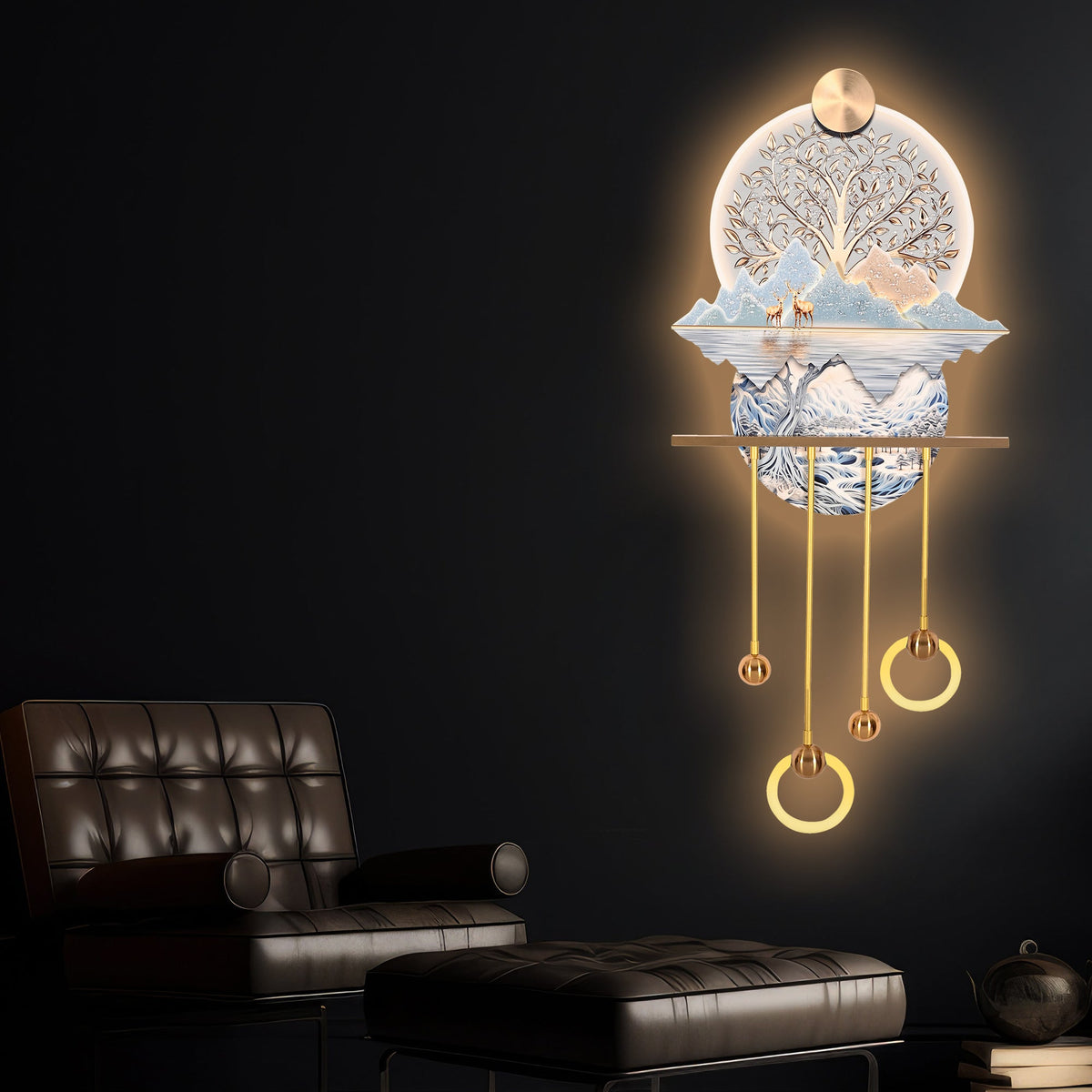 Mystic Woodland Crystal Glass Backlit LED Wall Art