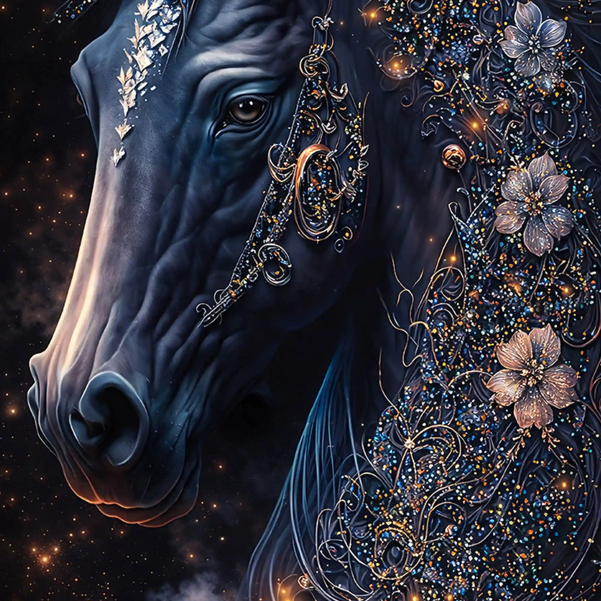 Mystical Horse Wall Art Floating Frame Crystal Wall Painting
