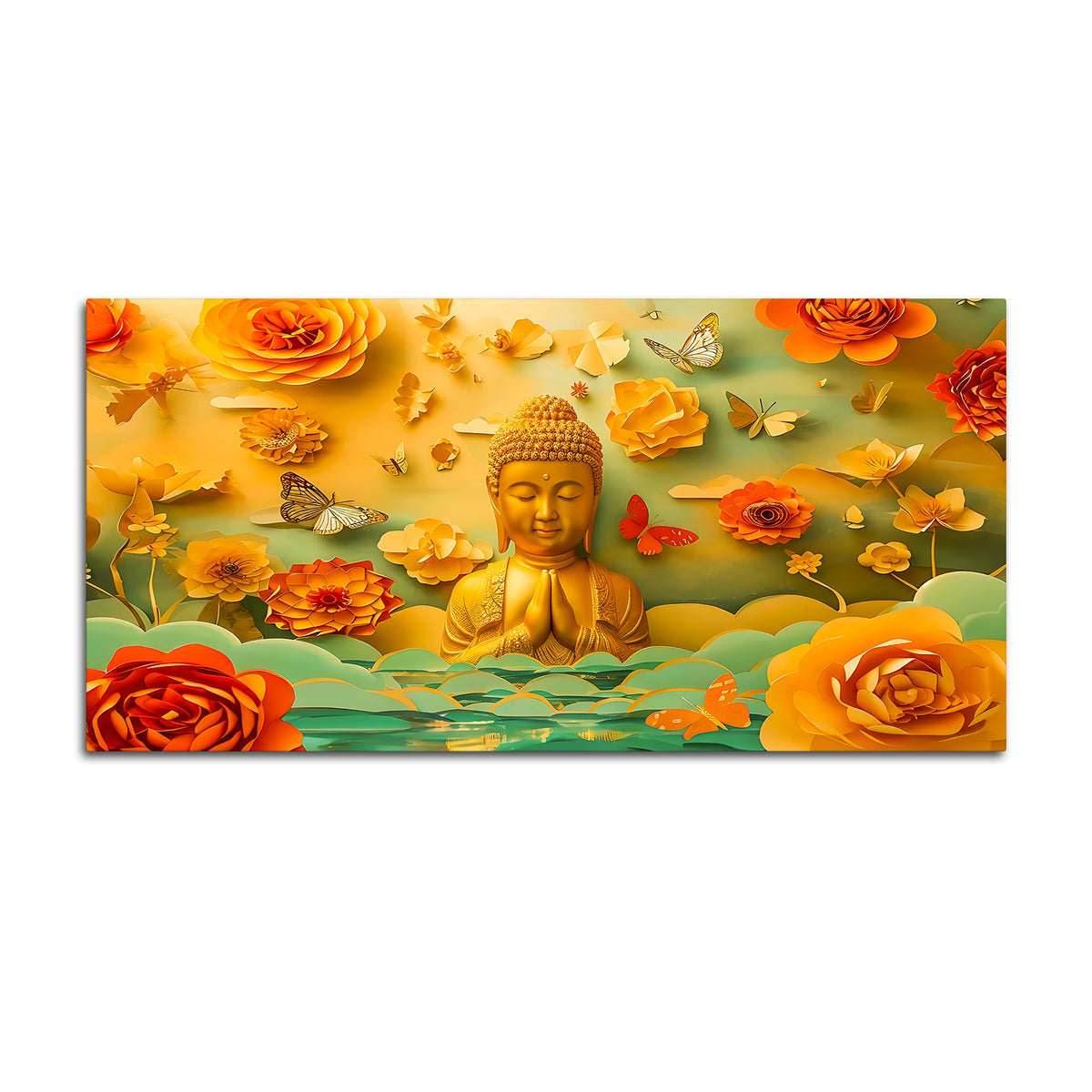 Namaste Buddha Wall Painting for Home Décor