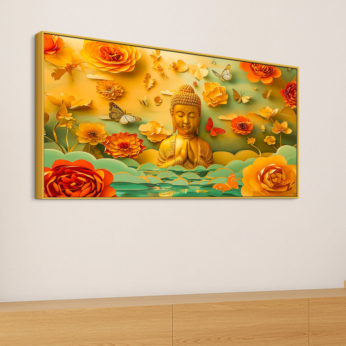 Namaste Buddha Wall Painting for Home Décor