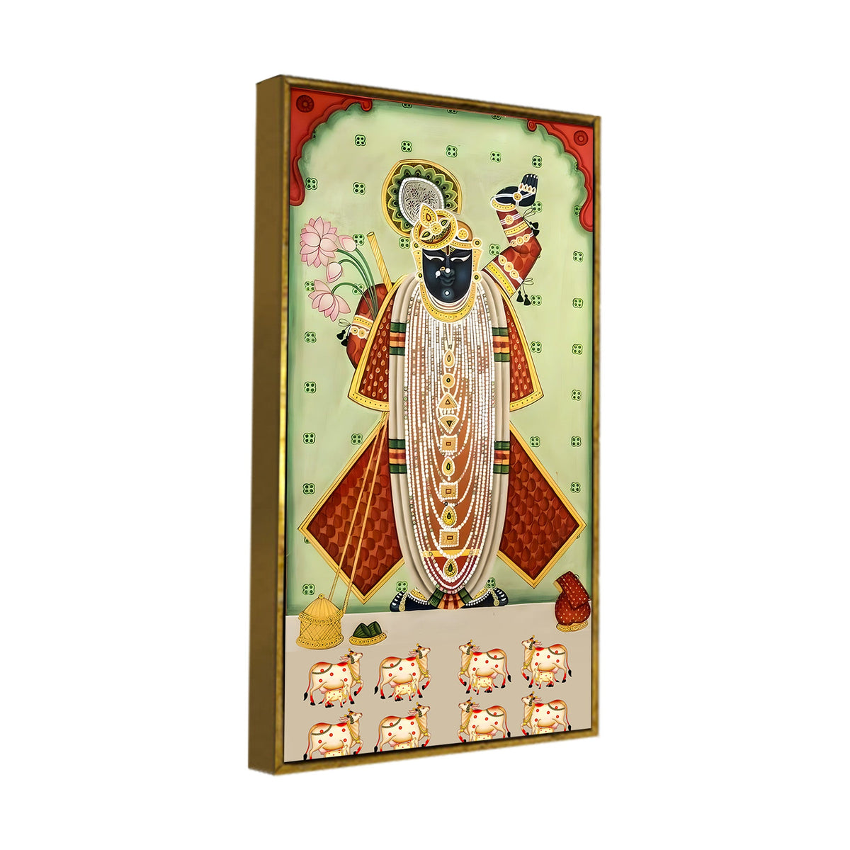 Nathdwara Shrinathji Pichwai Canvas Wall Painting | Indian Religious Wall Décor Art