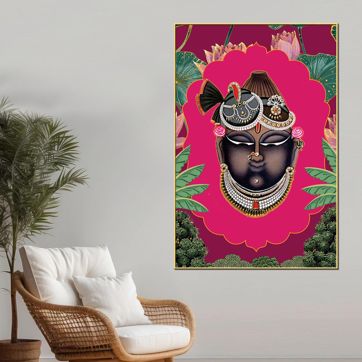 Nathdwara Shrinathji Pichwai Painting Canvas | Indian Devotional Art