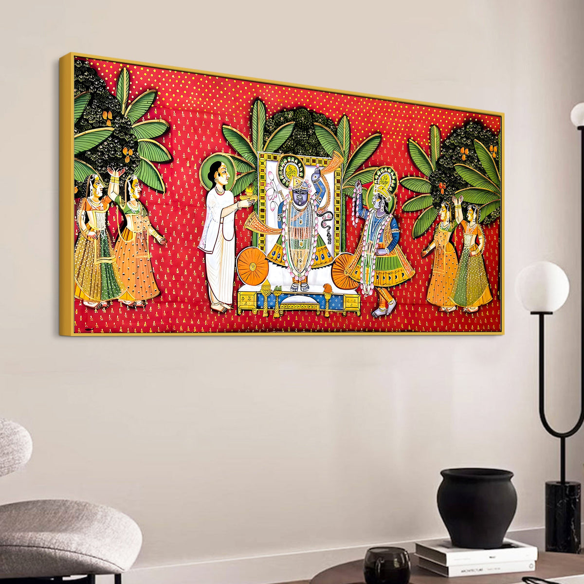 Nathdwara Shrinathji Pichwai Style Canvas Painting | Traditional Decor