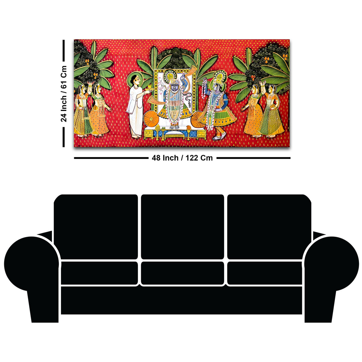 Nathdwara Shrinathji Pichwai Style Canvas Painting | Traditional Decor
