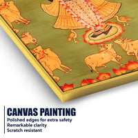 Nathdwara Style Shrinath Ji Cow Leela Canvas Wall Painting