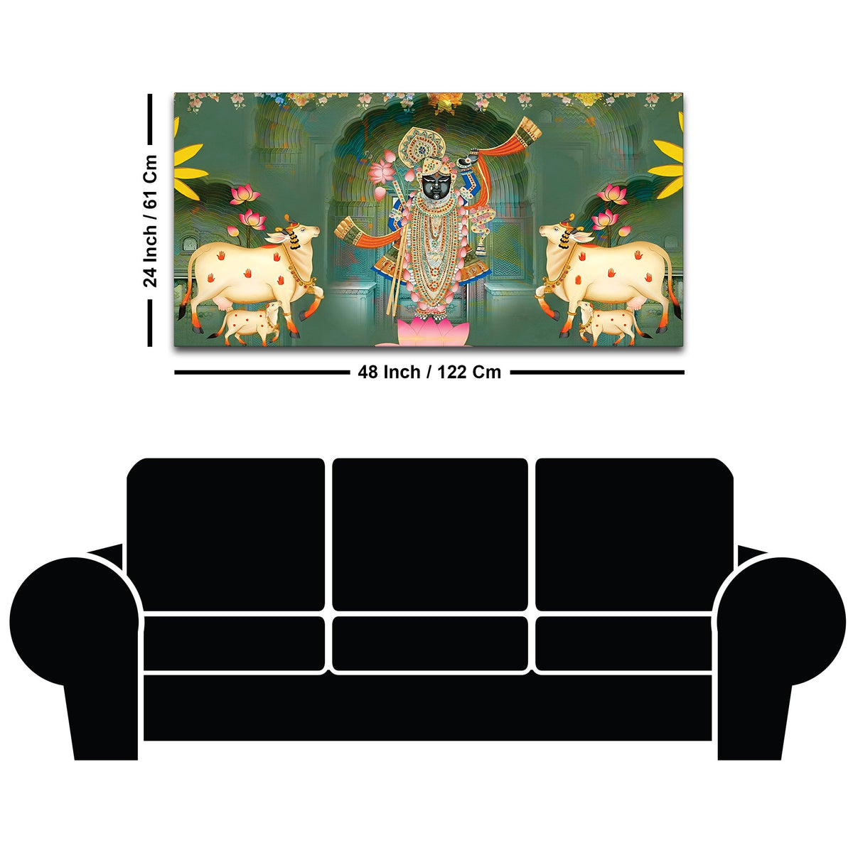 Nathdwara Style Shrinathji Pichwai Canvas Wall Painting