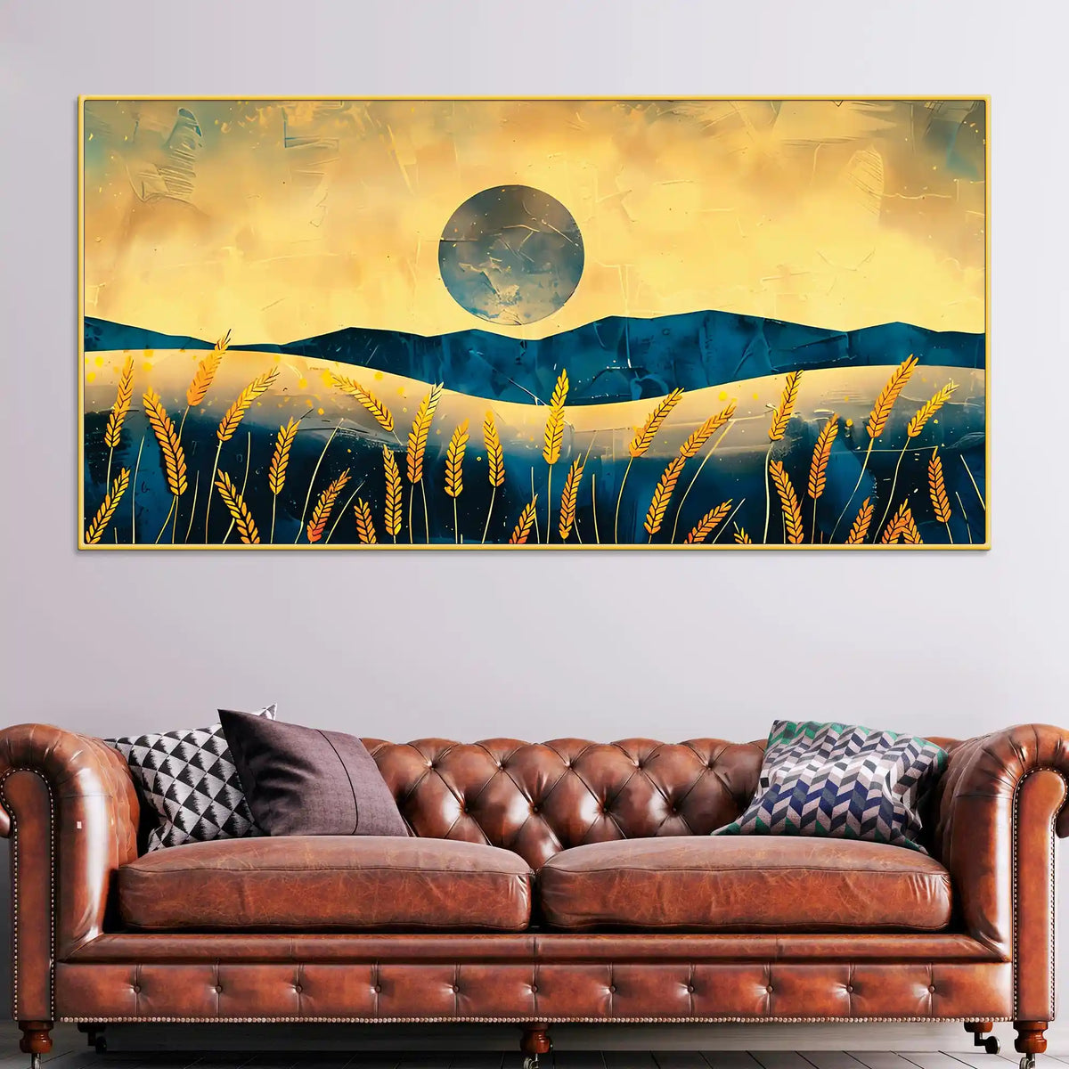 Nature Abstract Wheat Field Canvas Wall Painting