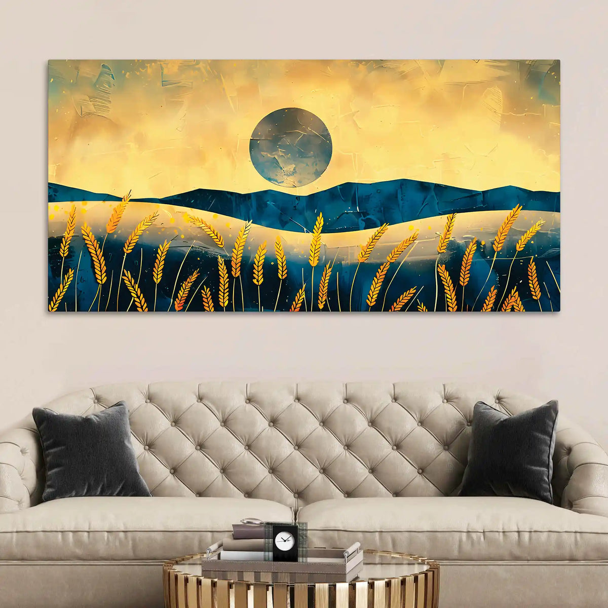 Nature Abstract Wheat Field Canvas Wall Painting
