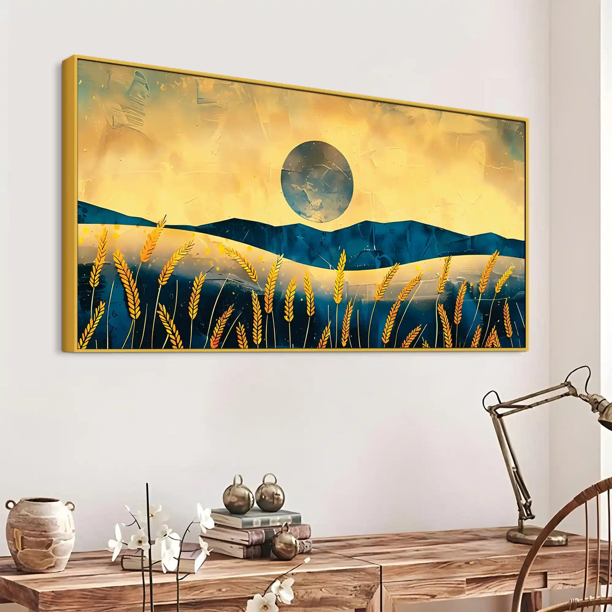 Nature Abstract Wheat Field Canvas Wall Painting
