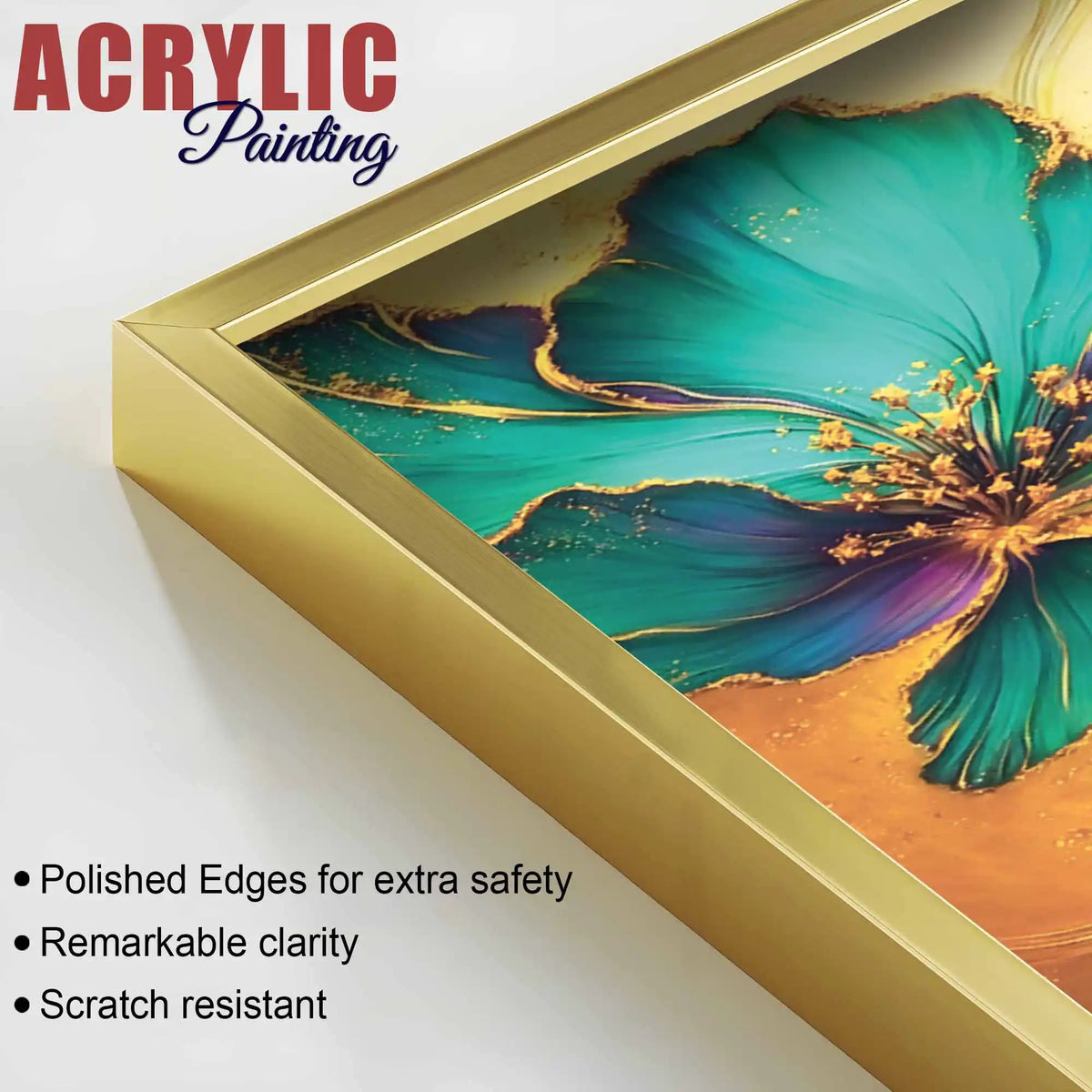 Nature Inspired Floral Acrylic Wall Painting Set of 3