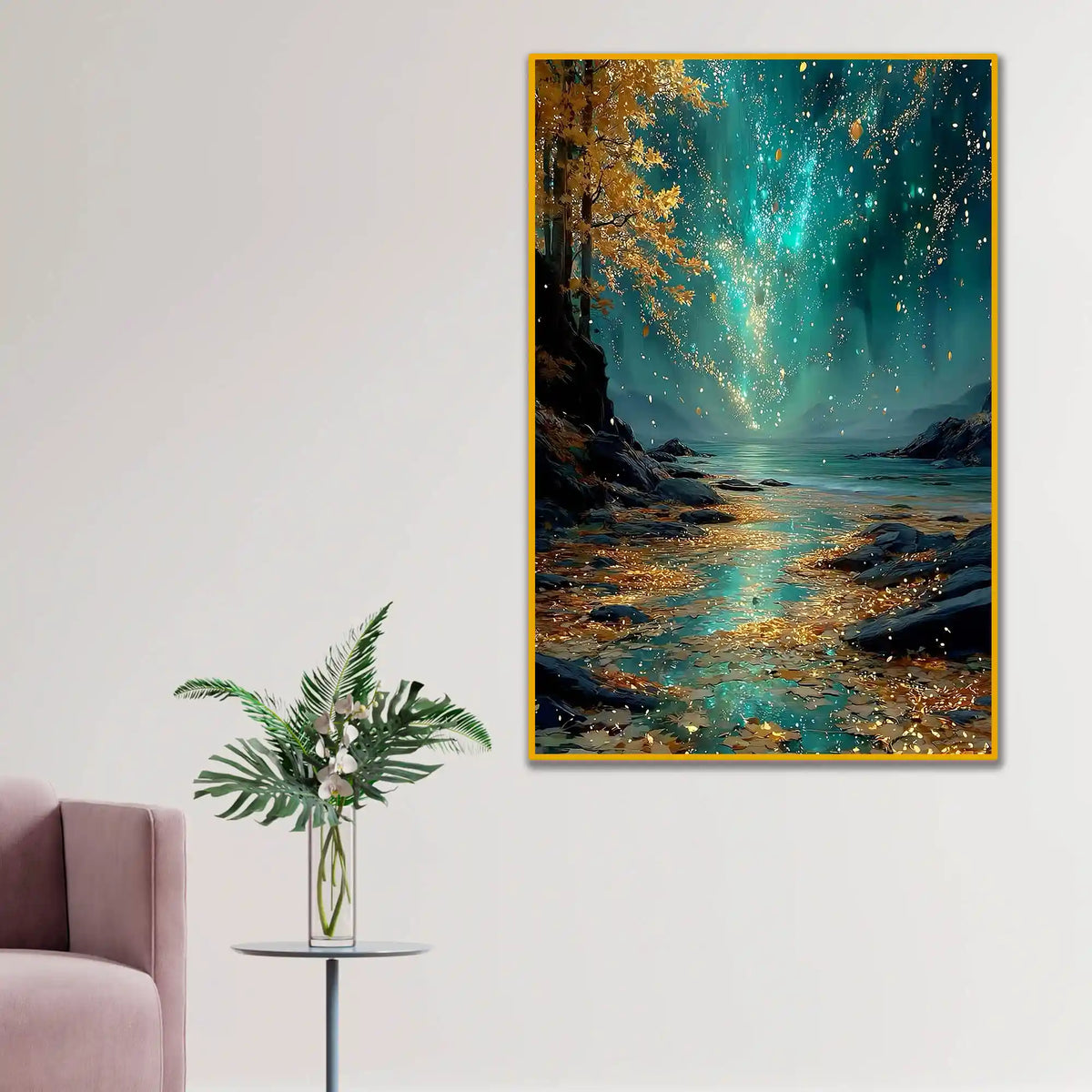 Northern Lights Floating Frame Crystal Wall Painting