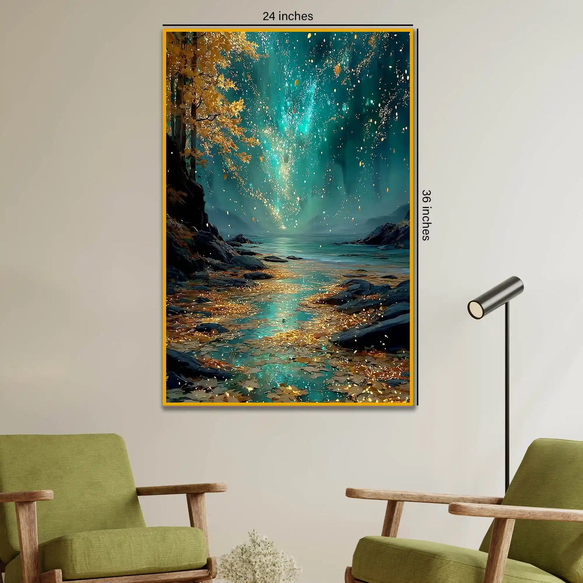 Northern Lights Floating Frame Crystal Wall Painting