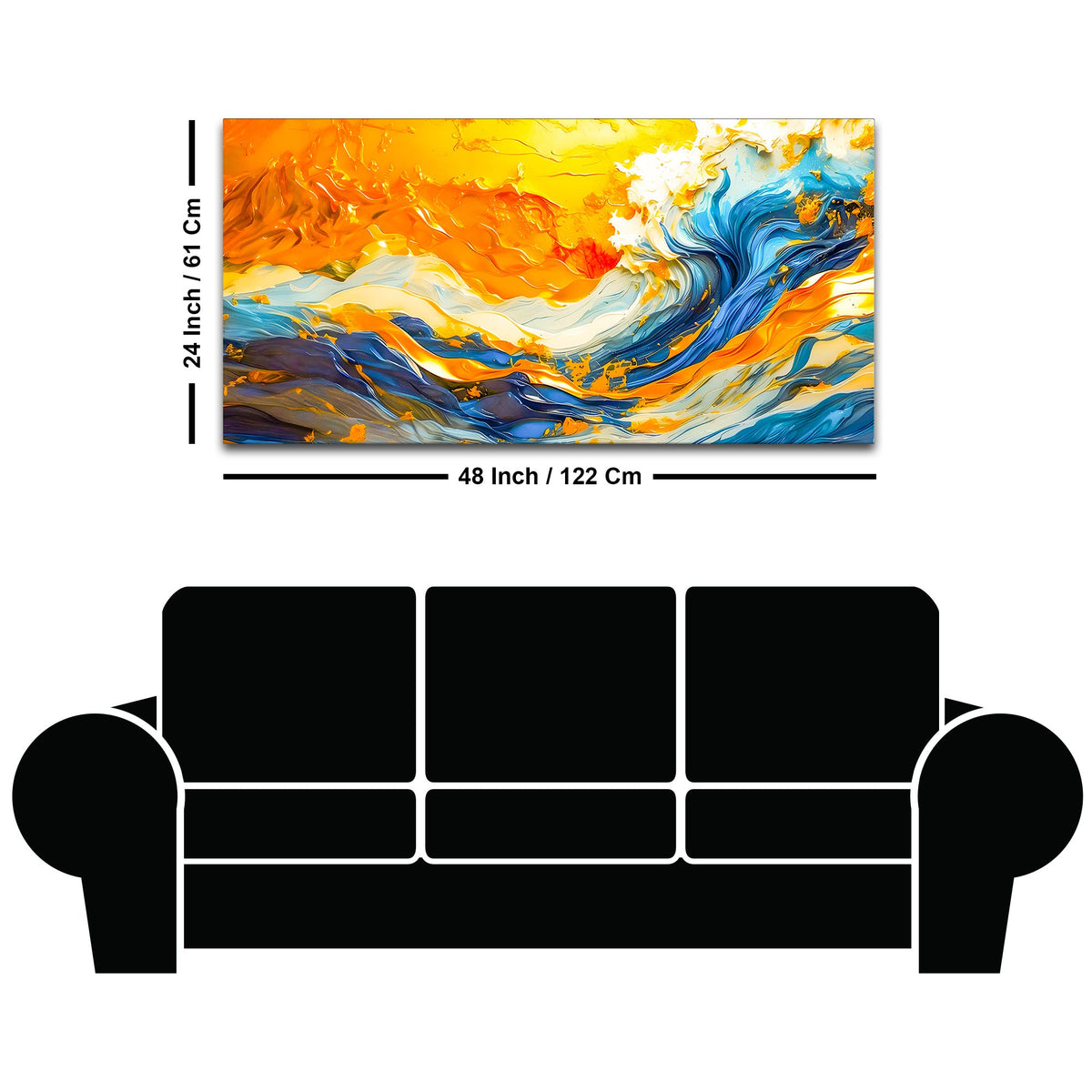 Ocean Wave Wall Art Painting for Designer Homes