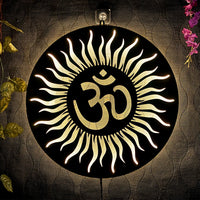 Om Sunray Round LED Wall Light for Temple and Wall Decor
