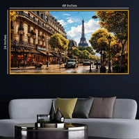 Paris Street View Crystal Floating Frame Wall Art Painting