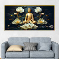Peaceful Buddha Canvas Painting for Living Room & Bedroom