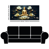 Peaceful Buddha Canvas Painting for Living Room & Bedroom