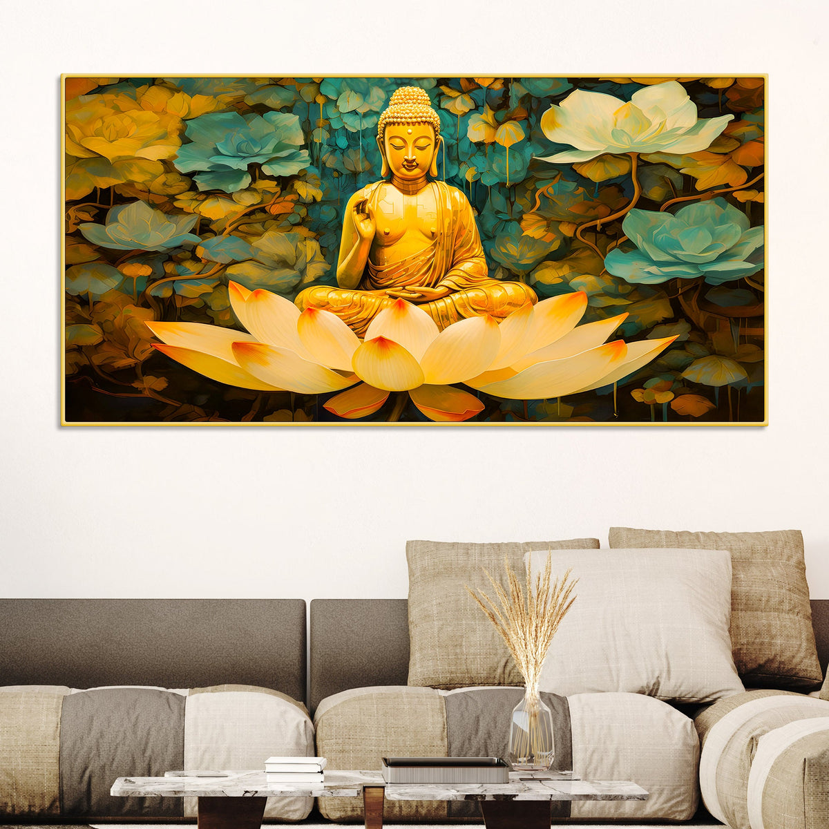 Peaceful Buddha Canvas Painting for Modern Wall Décor