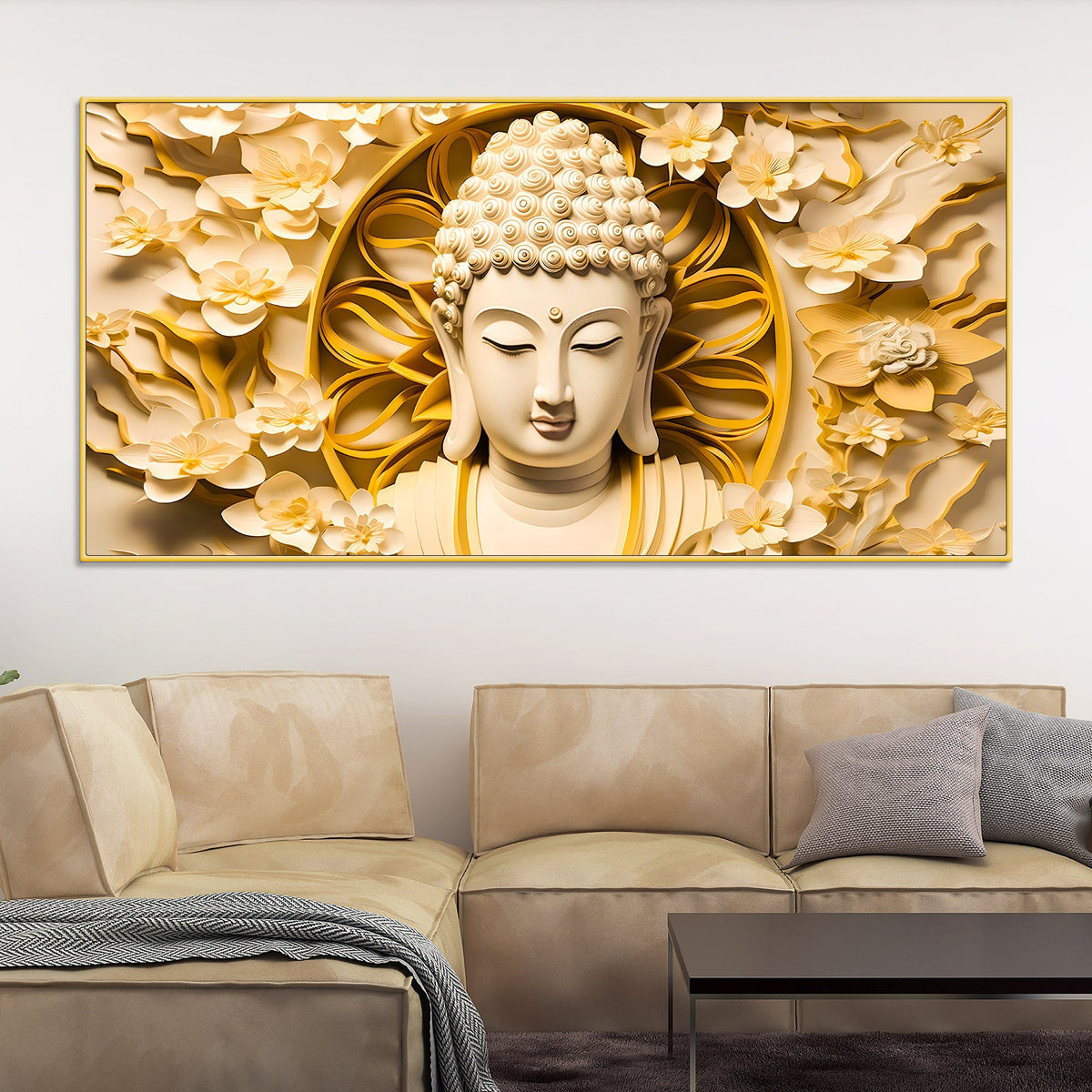 Peaceful Buddha Canvas Wall Painting for Home Decoration