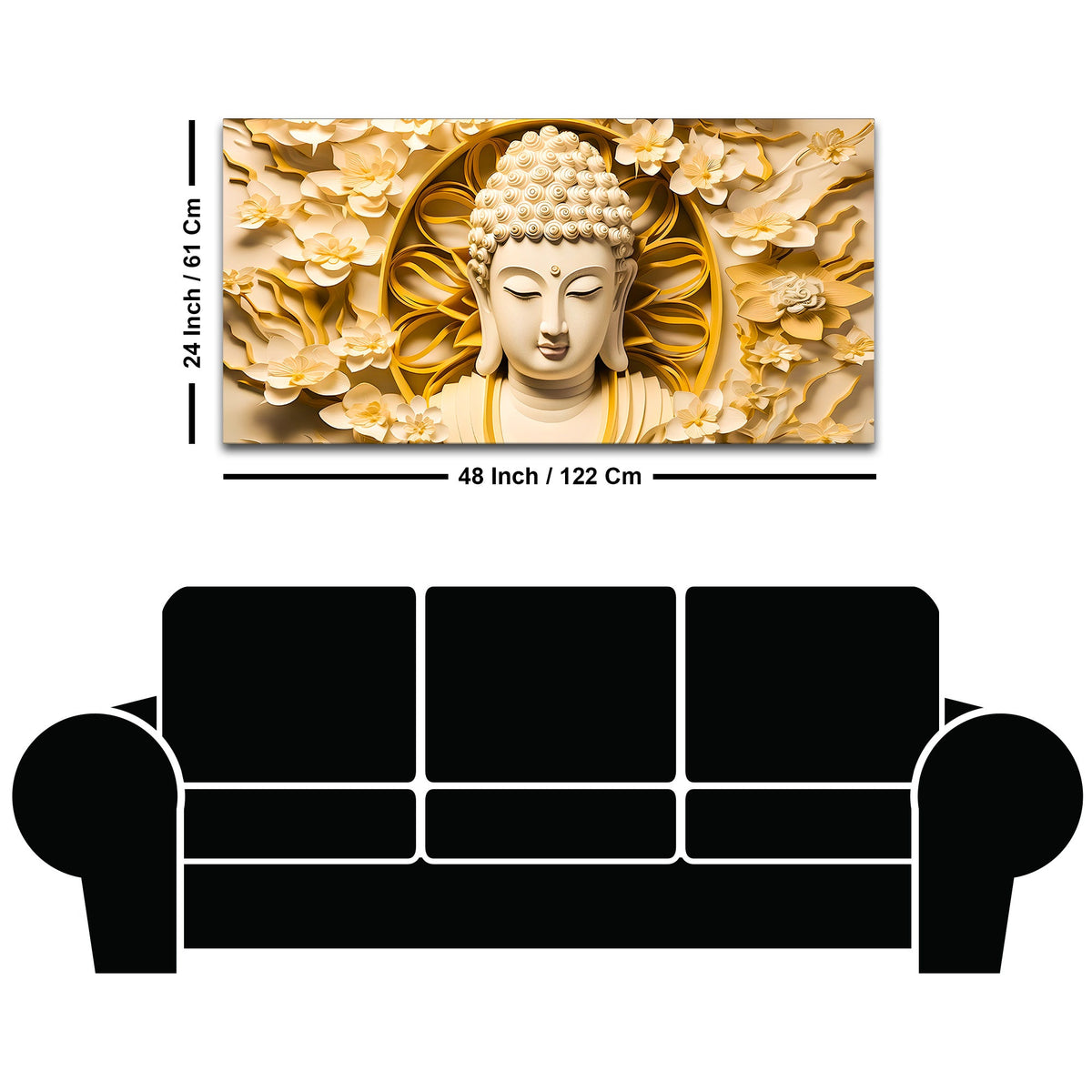 Peaceful Buddha Canvas Wall Painting for Home Decoration