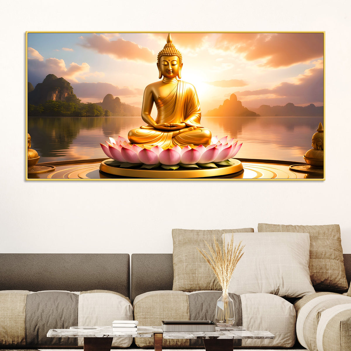 Peaceful Buddha Canvas Wall Painting for Modern Home Decoration