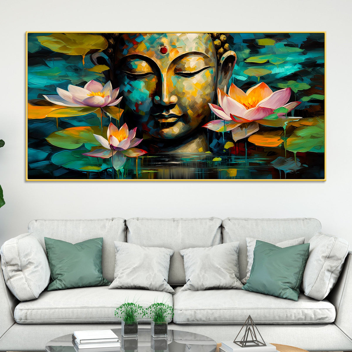 Peaceful Buddha Wall Canvas Painting for Spiritual Home Décor