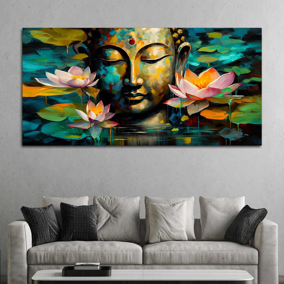 Peaceful Buddha Wall Canvas Painting for Spiritual Home Décor