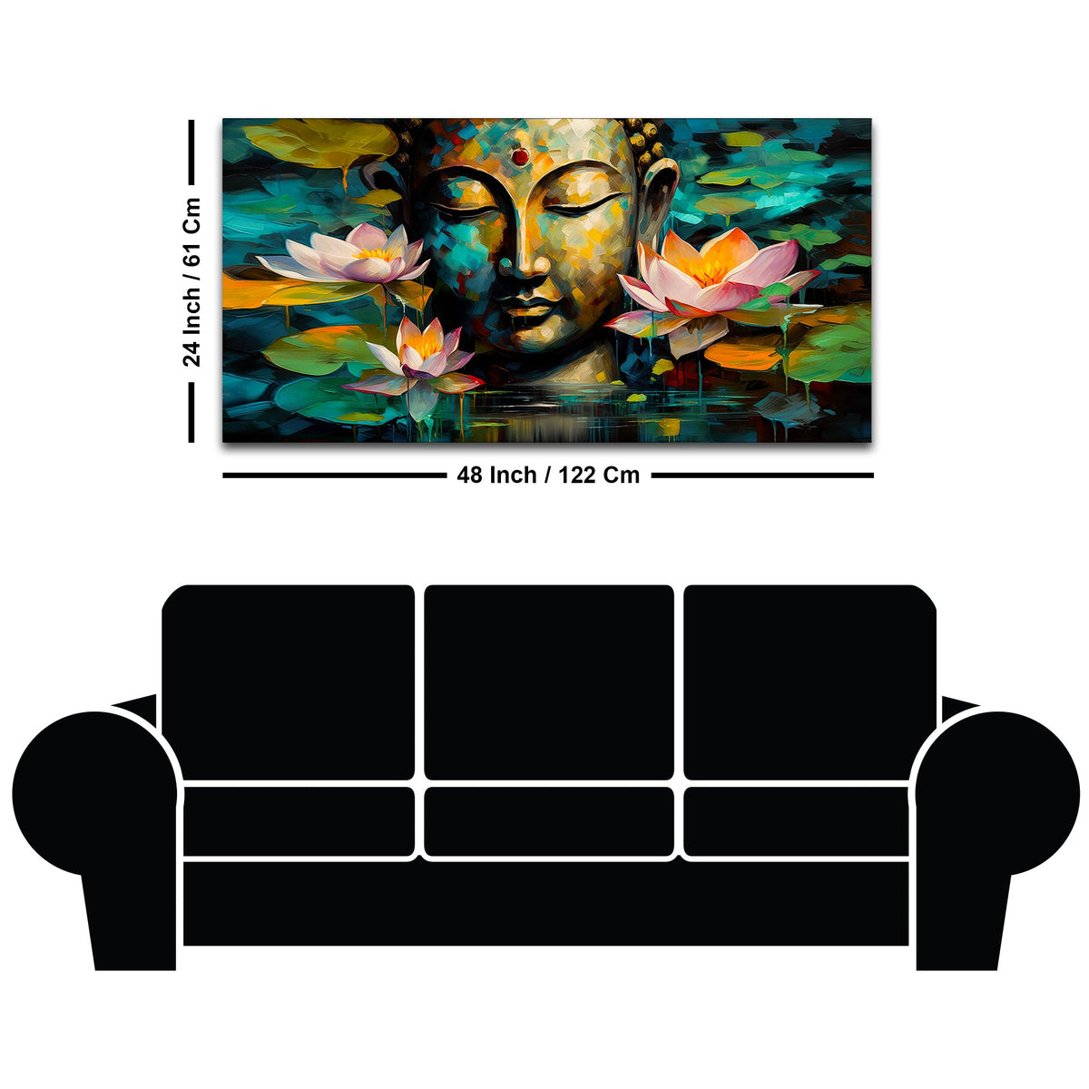 Peaceful Buddha Wall Canvas Painting for Spiritual Home Décor