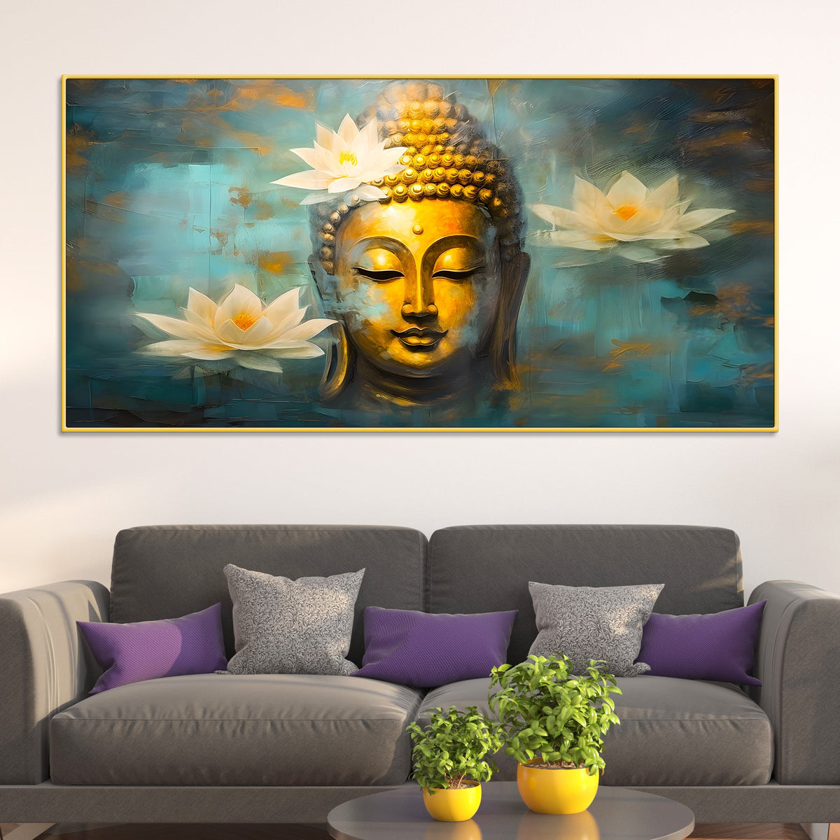 Peaceful Buddha Wall Painting on Canvas for Harmony & Calm