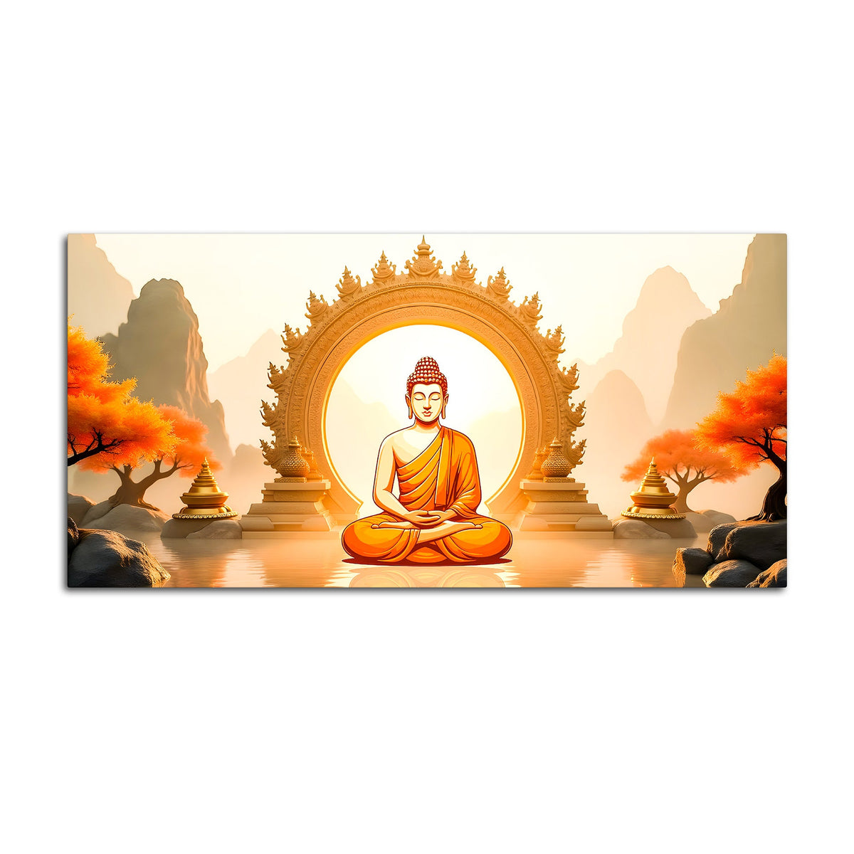 Peaceful Decor Buddha Wall Canvas Painting