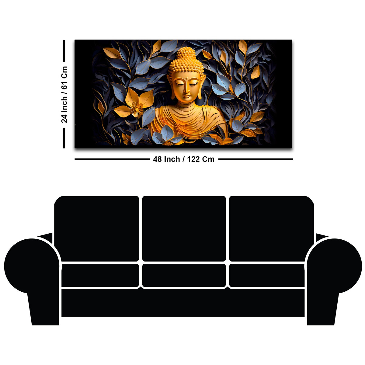 Peaceful Gautam Buddha Canvas Painting for Serene Home Décor