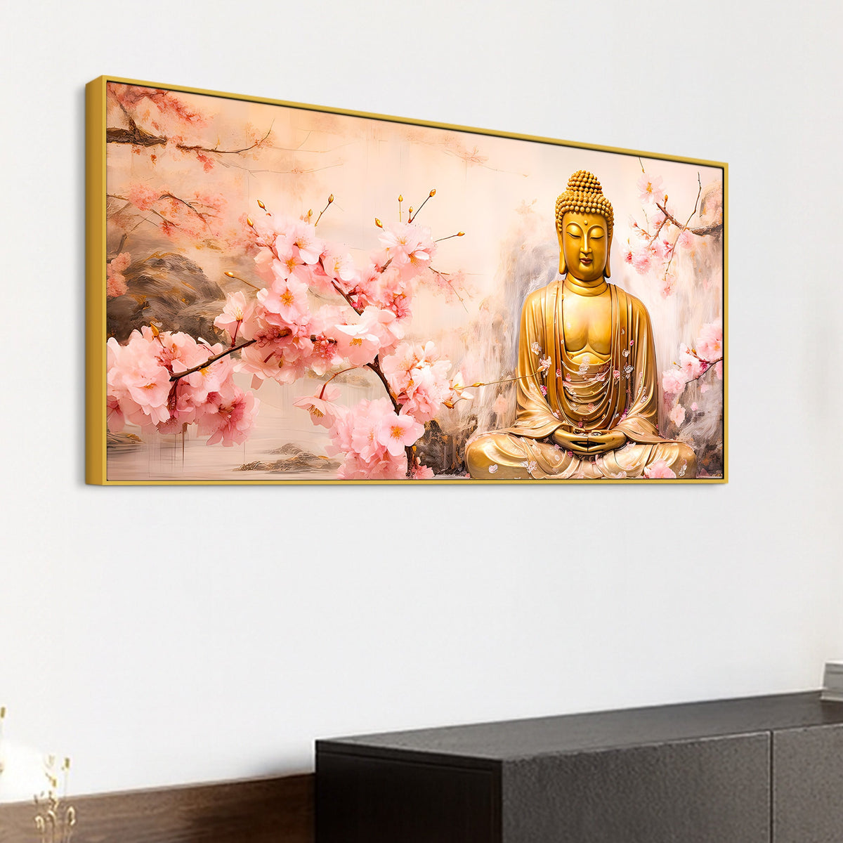 Peaceful Lord Buddha Wall Painting for Spiritual Interiors