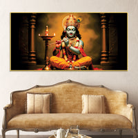 Peaceful Lord Krishna Canvas Painting for Home Decoration