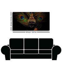 Peaceful Smiling Buddha Statue Canvas Wall Painting